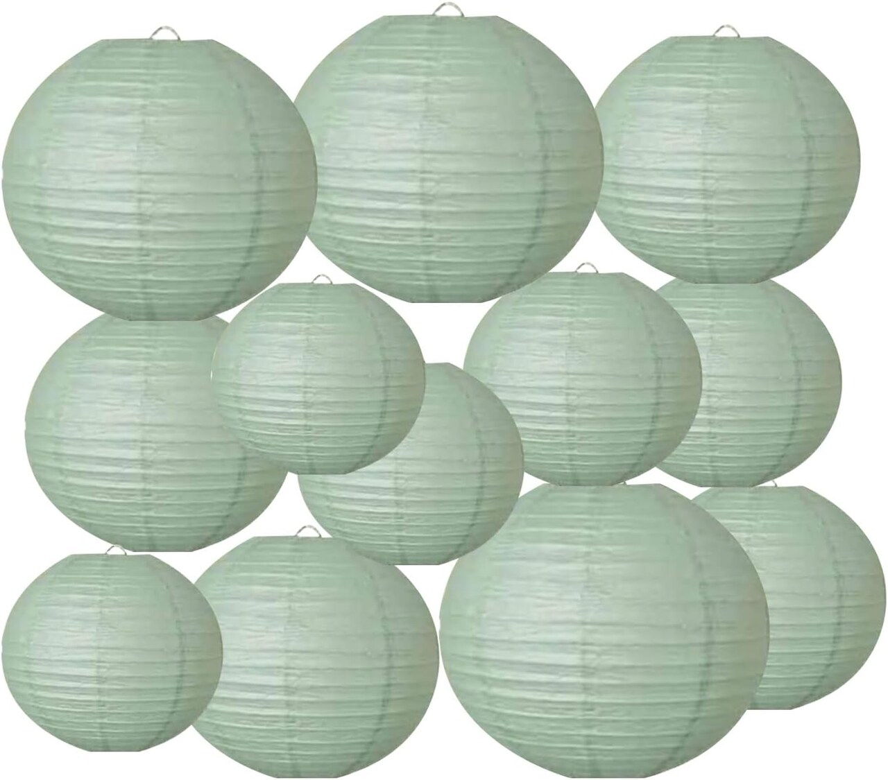 Dusty Sage Green Paper Lanterns(Sage Green)10.08 x 9.96 x 1.85 inches